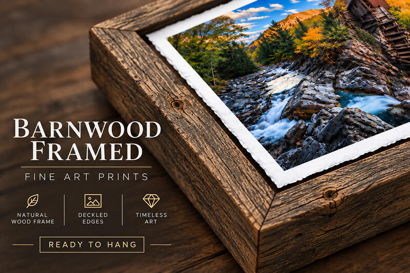 NATURAL BARNWOOD FRAMED | DECKLED EDGE PRINT