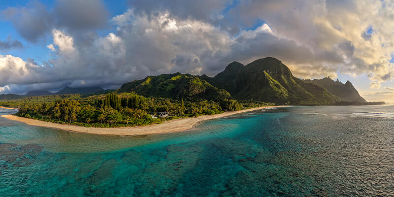 Makua (Tunnels Beach) Kauai Panoramic Coastal Fine Art Prints for Sale