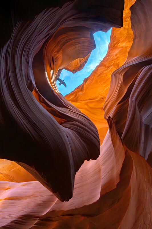 Lady In The Wind Lower Antelope Canyon Print for Sale