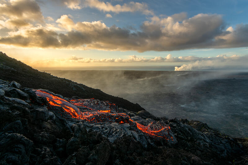 Photo Greeting Card Fine Art Nature Photography - Lava Twister Kilauea  Volcano Photography - Hawaiian - Blank Notecard - Lava Water Spout