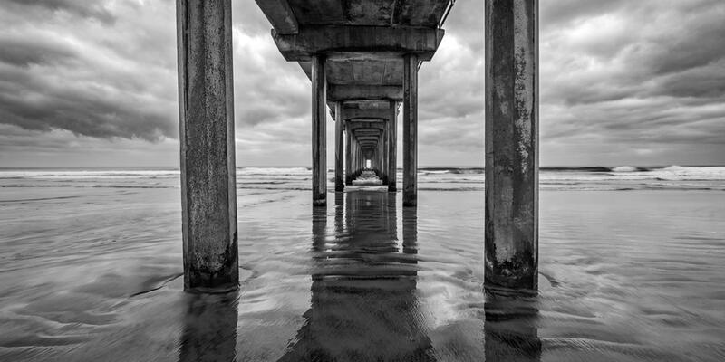 Scripps Pier Black and White Photography for Sale