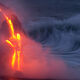 Elements Collide - Lava Waterfall Hawaii Images for Sale