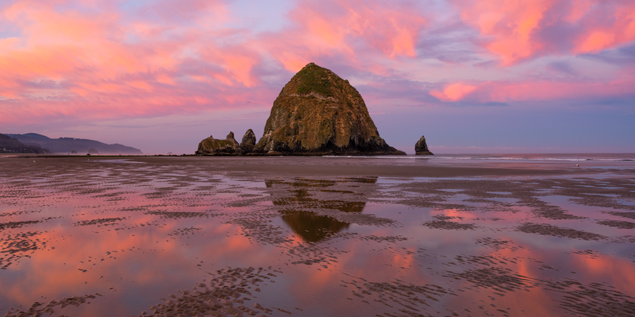 Haystack Rock Panoramic Prints for Sale