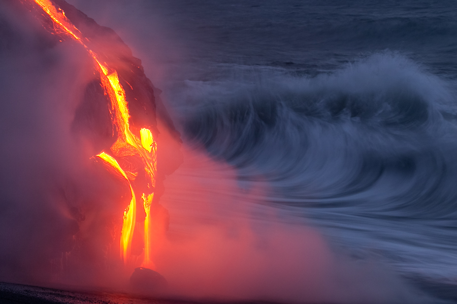 Lava Waterfall Hawaii Images for Sale